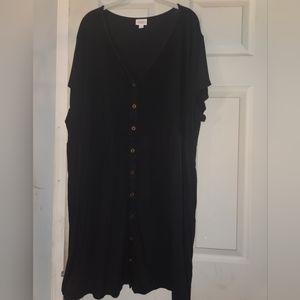 LuLaRoe solid black Heidi button down dress 3xl